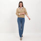 Wavy Pointelle Button-Front Long Sleeve Knit Cardigan