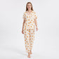 2-Piece Set Fruit Print Button Front Pajama Top and Relaxed Pants Sleepwear