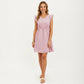 Swiss Dot Babydoll Dress with Ruffle Sleeves and V-Neckline