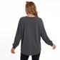 Oversized Long Sleeve Crew Neck Pocket Tunic Top