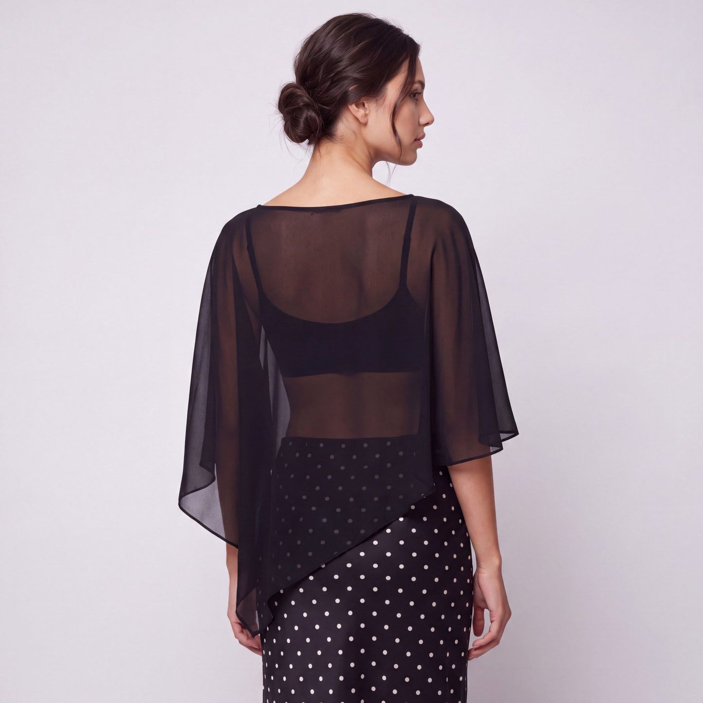 One-Shoulder Sheer Overlay Crop Top