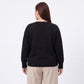 Plus Size Lace Trim V-Neck Relaxed Fit Sweater