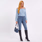 Off Shoulder Pointelle Knit Long Sleeve Sweater