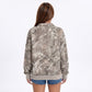 Camo Print Quarter Zip Long Sleeve Pullover Sweatshirt