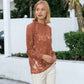 Layering Lace Puffed Sleeve Sheer Top