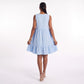 Sleeveless V-Neck Babydoll Ruffle Hem Dress with Pockets