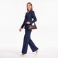 Double Breasted Blazer and Straight Leg Pants Two Piece Suit Set