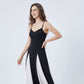 Spaghetti Strap Colorblock Fit and Flare Midi Dress