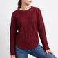 Cable Knit Crewneck Pullover Sweater