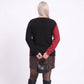 Plus Size Faux Pearl Colorblock Wrap Front Sweater