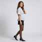 Striped Button Front Peplum Blouse with Collared Neck and Pleated Hem