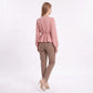 V Neck Long Sleeve Peplum Blouse Elastic Waist Casual Dressy Top