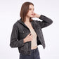 Hooded Denim Jacket Button Front Washed Casual Jean Jacket With Pockets