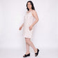 Floral Lace Yoke Mini Nightgown Spaghetti Strap Tie Front Ruffle Hem Sleep Dress