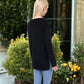 Contrast Half Button Henley Down Long Sleeve Sweater