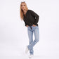 Thermal Waffle Knit Henley Top with Kangaroo Pocket