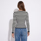 Striped Rib Knit Crewneck Long Sleeve Pullover Sweater
