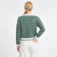 Geometric Knit Polo Collar Long Sleeve Sweater