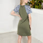 Short Sleeve Leopard Print Raglan Dress