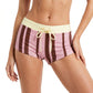 2 Piece Bikini Set with Stripe Print Triangle Top and Boyshort Bottoms