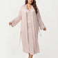 Plus Size 2-Piece Satin Nightgown Set with Long Sleeve Open Front Robe Sleeveless Slip Dress Sleepwear