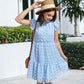 Swiss Dot High Neck Short Sleeve Dress