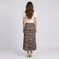 Leopard Print Midi Skirt with High Waist and Flowy A Line Fit
