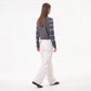 Geometric Pattern Button Front Knit Cardigan Sweater