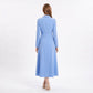 Long Sleeve Double Breasted Blazer Midi Dress with Notched Lapels