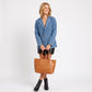 Denim Blazer Jacket Long Sleeve Button Front Jean Coat with Patch Pockets