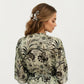 Floral Paisley Maxi Dress with Long Sleeves Adjustable Waist Tie and Flowing Relaxed Fit