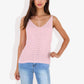 V-Neck Knit Tank Top With Eyelet Detail