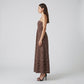 Striped Square Neck Sleeveless Maxi Dress with Fitted Bodice Adjustable Straps and Flowy Tiered A-Line Skirt