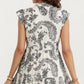 Paisley Print Flutter Sleeve Tiered Maxi Dress