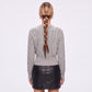 Cable Knit Crewneck Sweater with Front Zipper