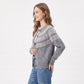 Fair Isle Button Front Crew Neck Cardigan