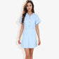 Short Sleeve Striped Dress with Elastic Waist
