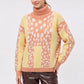 Animal Print Color Block Turtleneck Sweater