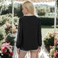 Chiffon Blouse Swiss Dot Long Sleeve Top