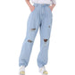 Loose High Waist Denim Trousers