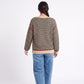 Striped Contrast Trim Drop Shoulder Long Sleeve Knit Sweater