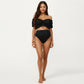 Maternity Off-Shoulder Ruffle Top with High-Waisted Bottom Bikini Set