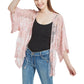 Short Embroidered Lace Duster Crop Cardigan Half Sleeves