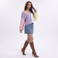 V Neck Button Front Cropped Knit Cardigan with Long Sleeves