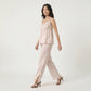 2-Piece Floral Ruffle Cami Top and Wide Leg Pants Sleepwear Lounge Set with Bow Detail and Relaxed Fit