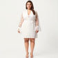Plus Size Sheer Mesh Lace Trim Robe Lightweight Long Sleeve Sleepwear