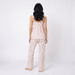2-Piece Floral Ruffle Cami Top and Wide Leg Pants Sleepwear Lounge Set with Bow Detail and Relaxed Fit