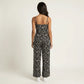 Floral Print Jumpsuit Spaghetti Strap Sleeveless Wide Leg Relaxed Fit One Piece