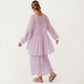 2-Piece Set Square Neck Nightgown and Long Sleeve Robe Pajama Set