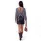 V-Neck Open-Back Tie Long Sleeve Knit Sweater